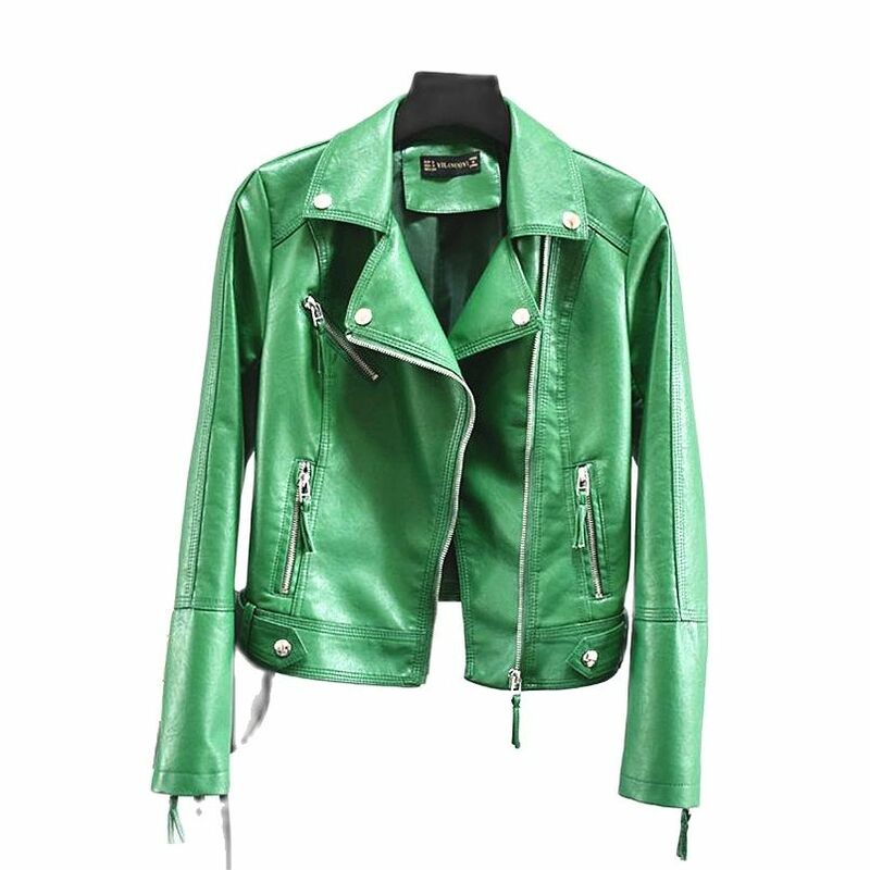 Jaqueta de inverno 2021 de alta qualidade das mulheres zíper do falso jaqueta de couro mangas compridas curto casaco de roupas da motocicleta do plutônio jaqueta fina