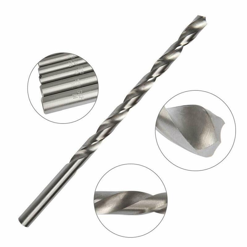 5 pces 160mm 2/3/3.5/4/5mm de alta velocidade de aço extra longo broca conjunto metal multi ferramentas ferramenta elétrica acessório broca peças