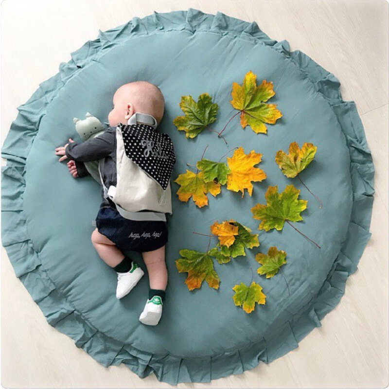 Mata dla niemowlęcia Nordic noworodka Gym Pad miękka bawełna Playmat gra poduszka dywan wzburzyć okrągły stały dywan Kid pokój dziecięcy wystrój