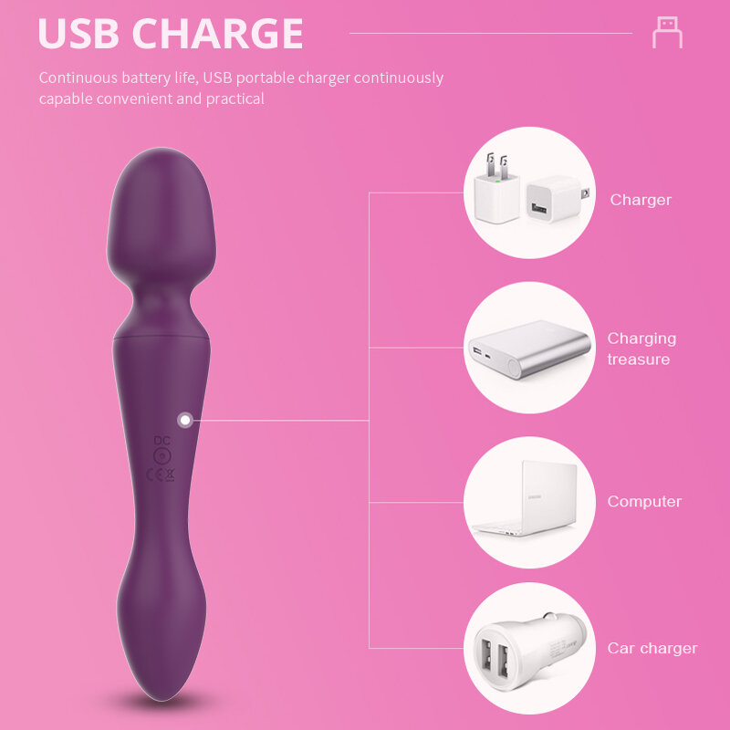 Vibromasseur en Silicone pour femme, stimulateur de Clitoris à 10 vitesses, Double moteur, chauffage sûr, jouets sexuels