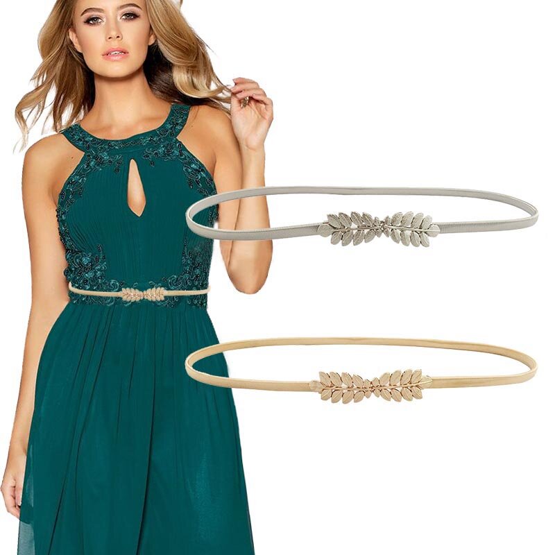 Cinture a forma di foglia di fiore per donna Designer di nozze elastico ragazza elasticizzata cintura attillata cinturini cintura femminile in metallo ceinture