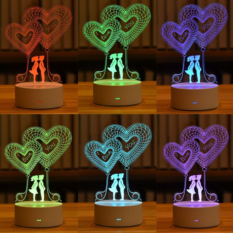 Christmas Decoration 2022 LED Night Lights Romantic Love Valentine'S Day Table Lamp Desktop Ornament Bedside Lamp For Children