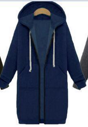 Женское длинное шерстяное пальто на молнии, однотонное теплое Свободное пальто с капюшоном, уличная одежда, осень-зима 2021