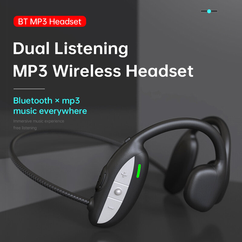 Nowe słuchawki z przewodnictwem kostnym MP3 Bluetooth słuchawki z mikrofonem wodoodporne słuchawki 128G odtwarzacz MP3 działające słuchawki douszne