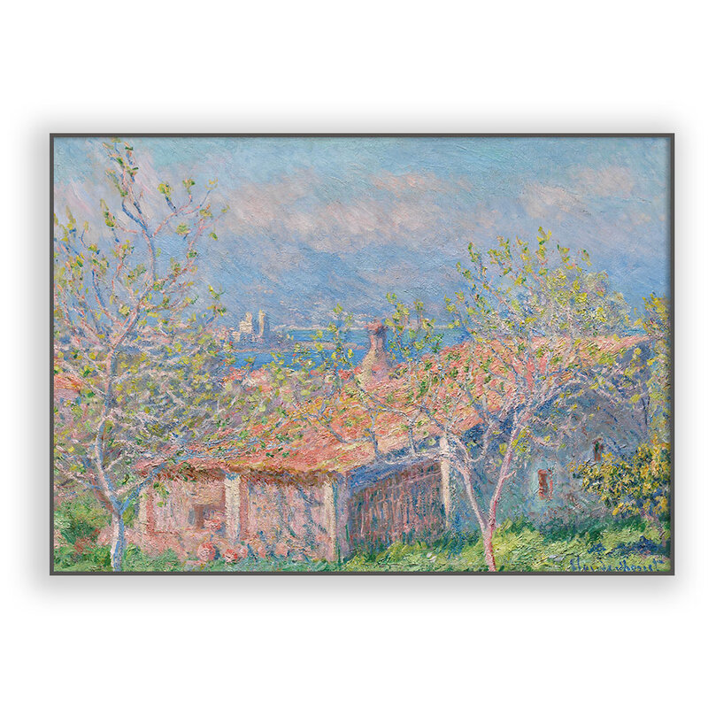 Affiche d'art Vintage imprimée de clou Monet, célèbre maison de jardinier à Antibes, décor de peinture murale de salon