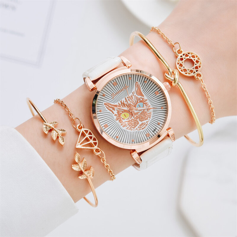 Relógios de quartzo da moda das mulheres das qualidades de luxo 2021 novo simples leopardo senhoras couro relógios pulso casual feminino presentes