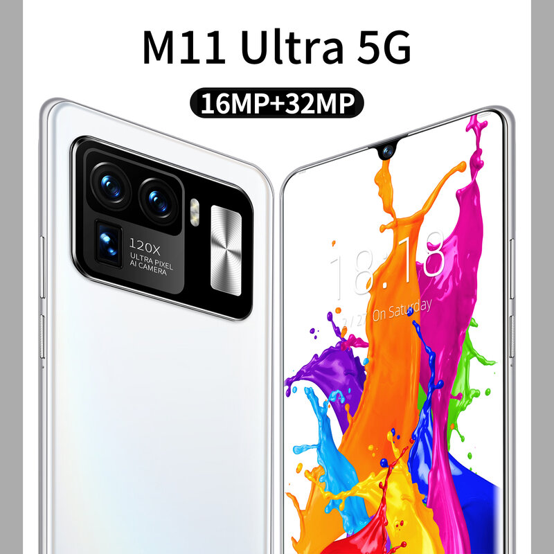 สมาร์ทโฟน Global Version Mi 11Ultra 16GB 512GB 6800MAh 5G MTK6889ใหม่ล่าสุด6.7นิ้วโทรศัพท์มือถือ10 Core โทรศัพท์มือถือเครือข่าย4G LTE