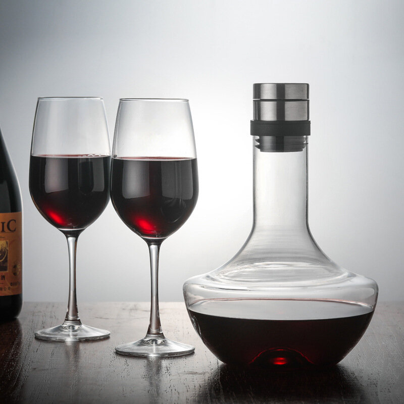 Grande carafe à décanter de 1000ML en cristal, verres à Champagne de Brandy et de vin rouge faits à la main, bouteille, pichet, aérateur pour Bar familial