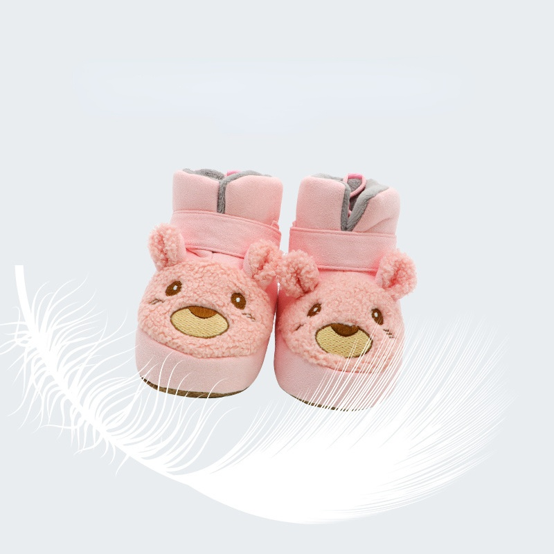 Newborn Baby Warm Boots Winter Shoes for Girls and Boys Soft Soled Fur Snow Boots Walking Shoes for One-year-old Babies