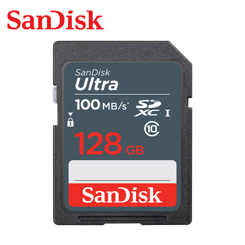 SanDisk Ultra SD การ์ด16GB 32GB 64GB 128GB 256GB 100เมกะไบต์/วินาที U1 4K สำหรับ Canon Nikon SLR กล้องถ่ายภาพ4K ใหม่