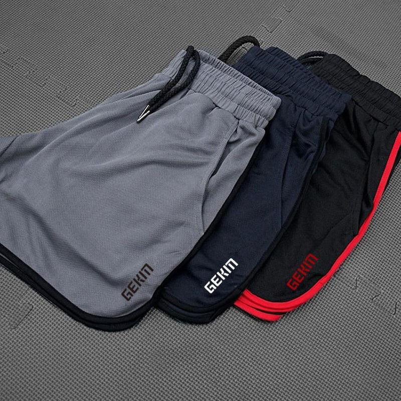 Шорты мужские летние для бодибилдинга, быстросохнущие тренировочные штаны для спортзала, фитнеса, с карманами, эластичные спортивные штаны