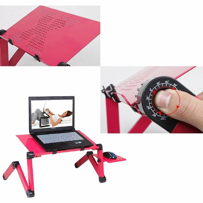 조정 가능한 접이식 인체 공학적 디자인의 노트북 테이블 스탠드 마우스 패드가있는 Ultrabook Netbook 태블릿 용 노트북 데스크