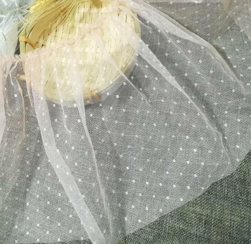 Ruban en Tulle et dentelle brodée à pois, 1 m, 20cm, Guipure, couture appliquée, dentelle pour robe de mariage, LE38