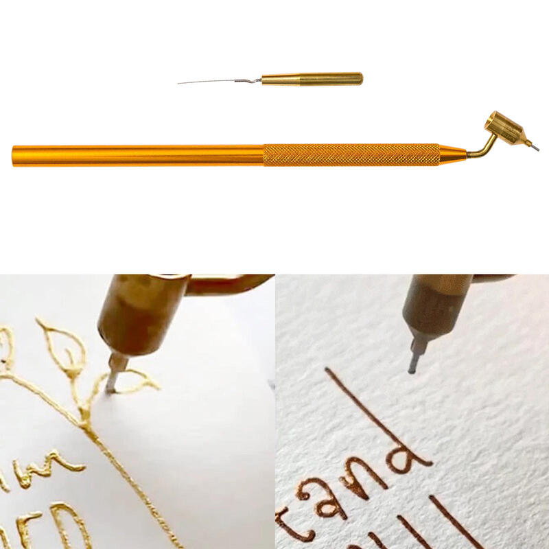 Fluid Fine Line Touch up Paint Gold 0.5mm TIP Detailing Precision Paintbrush Paint Applicator Pen for Writer Scratch Repair