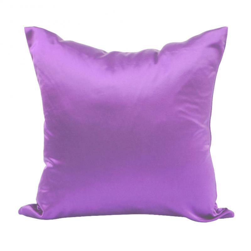 Smooth Silk Satin Pillowcase 45cm Solid Color Square Pillow Cover Home Decor Pillowcase Sofa Cushion Case with Hidden Zipper Hot