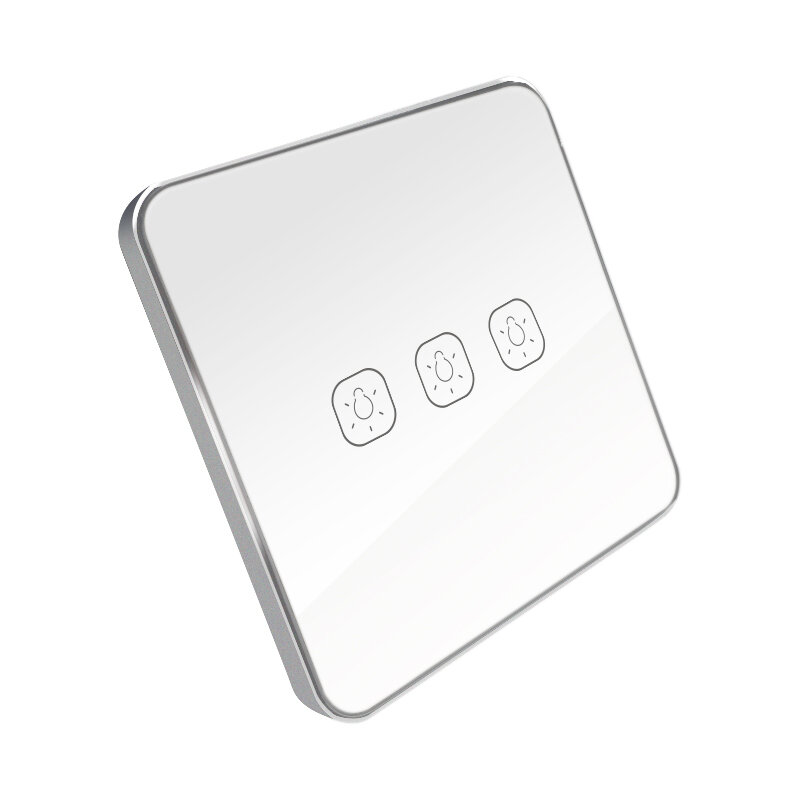 Lonsonho-Interruptor de Escena Inteligente Tuya Zigbee, interruptor inalámbrico de 1, 2 y 3 entradas, Panel táctil de vidrio, pegatina, marco de Metal, compatible con Zigbee2MQTT