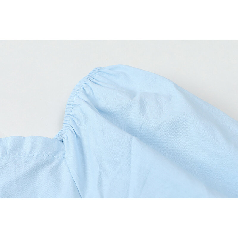Летние милые рубашки для женщин французский квадратный воротник, футболка с короткими рукавами и юбка Цвет блузка 2021 Новое летнее платье с ...