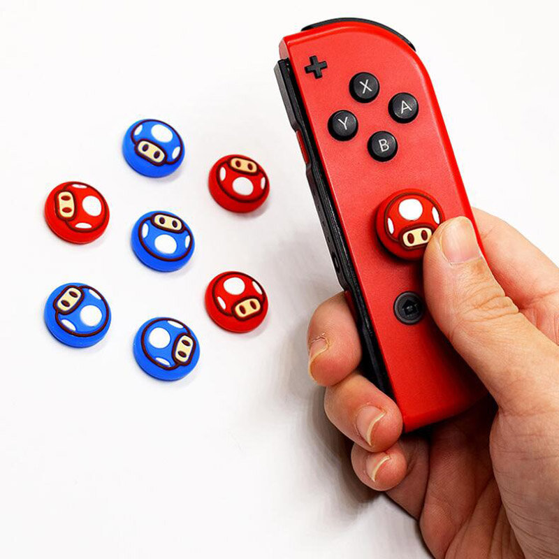 Чехол для джойстика с мультипликационным рисунком, колпачок для рукоятки для контроллера Nintendo Switch OLED Lite Joy-Con, аксессуары для кнопок джойсти...