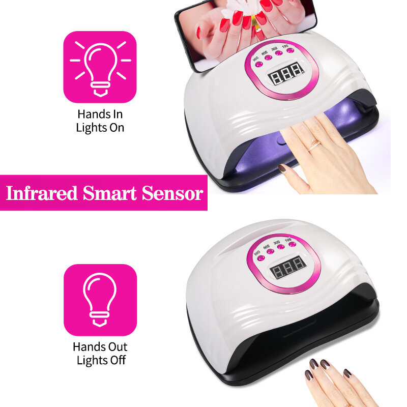 Lampe à ongles UV LED 40LED, polymérisation de toutes sortes de Gels avec capteur infrarouge, 4 réglages de synchronisation, sèche-ongles pour Salon, équipement d'art des ongles