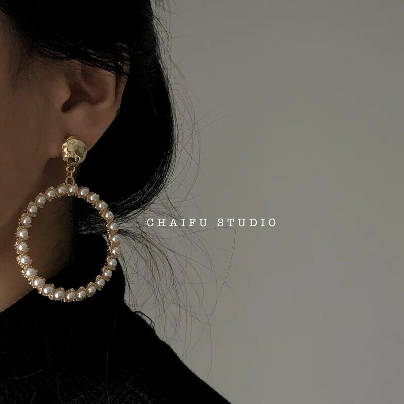 Chaifu Studio/R224 Ins Style Advanced elegante grazioso tutto abbinato perla amore cuore orecchini