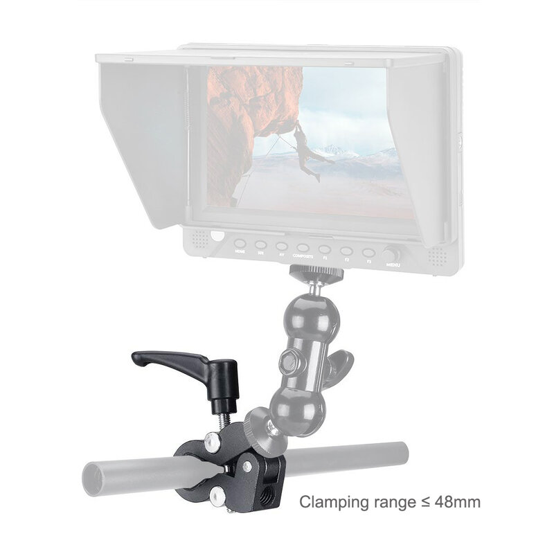 Aluminum Alloy Crab Clamp Super Clamp with 1/4" 3/8" Thread for DSLR Rig LCD Monitor Studio LED Light Flash Tripod Magic Arm