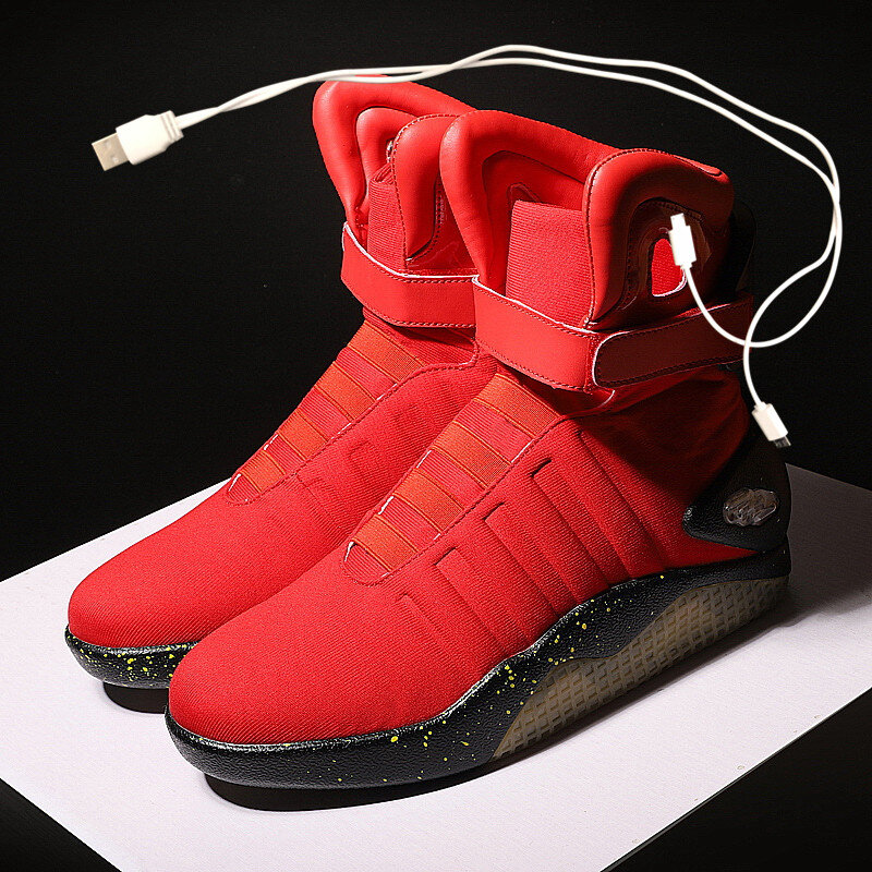 Primavera scarpe da basket per adulti ricarica USB scarpe luminose a LED moda uomo illumina gli uomini Casual torna al futuro Sneaker luminosa