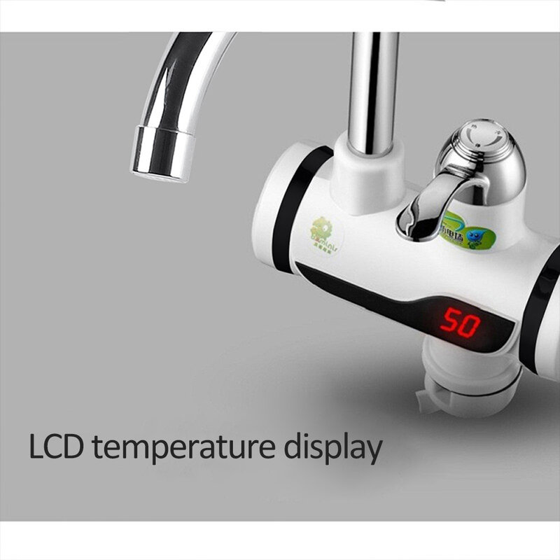 Kbaybo 3000ワットの電気温水器温度表示蛇口キッチンインスタント温水タップ蛇口タンクレス給湯器