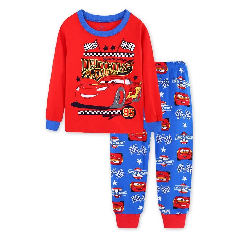 McQueen-Pijamas de algodón para niños, ropa de dormir de primavera y otoño, novedad