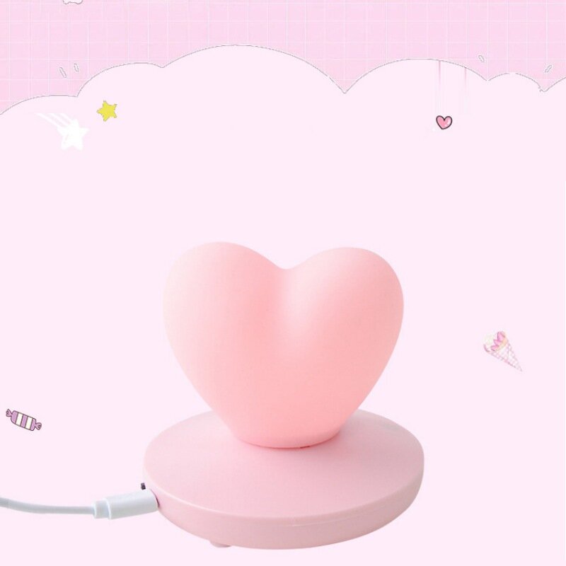 Lampe LED tactile en forme de cœur, rechargeable par USB, économie d'énergie, décoration romantique, veilleuse