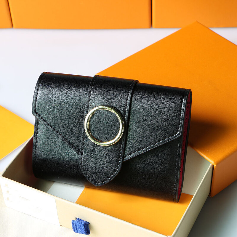 Portafoglio donna in pelle di lusso porta carte di marca di moda portamonete in metallo borsa di alta qualità confezione regalo e consegna veloce