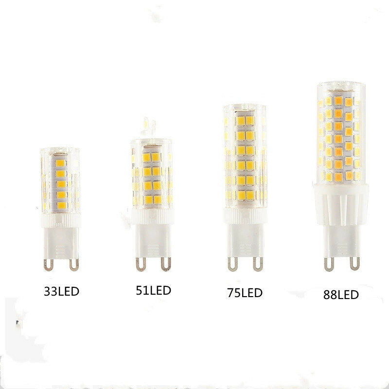 Lámpara LED G9 más brillante AC220V 5W 7W 9W 12W de cerámica SMD2835 bombilla LED cálida/fra a foco blanco reemplazar luz halógen