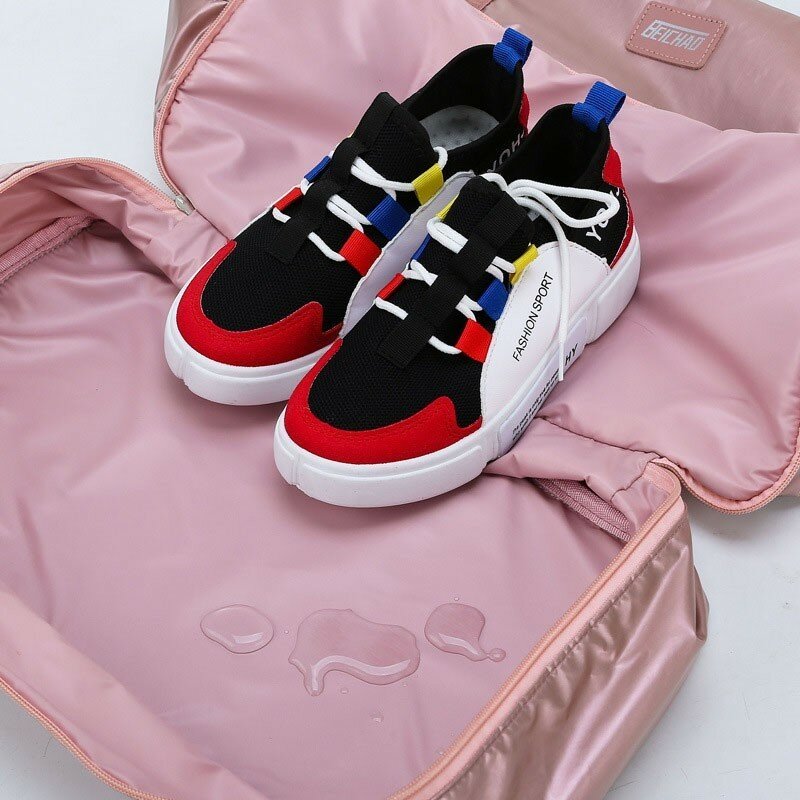 2020 Waterproof Luggage Shoulder Bag Sports Double Zipper Travel Duffle Bag For Women Nylon Training Bag Men Gym Bags With Shoe