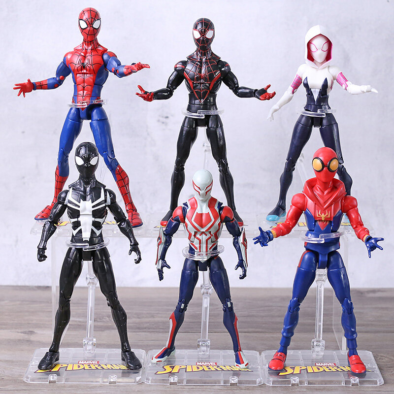 Spiderman Peter Parker Miles Morales Gwen Stacy Spider Man 2099 PVC Action Figure Collectible Model Toy