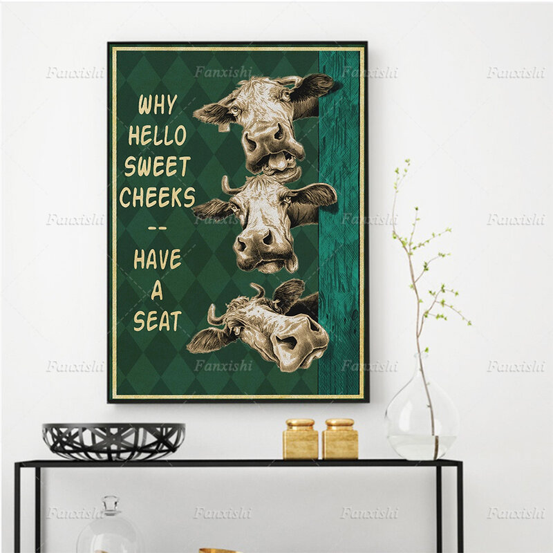 Affiche en toile d'âne "Hello Sweet chekles" avec siège, imprimés d'art mural nordique, peinture animale rétro, images modulaires, décor de maison