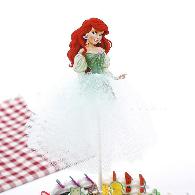 1 pz Cartoon Princess Birthday Party Decoration Kid Cupcake Cake Topper per ragazze Happy Birthday Party Baby Shower Cake Supplies