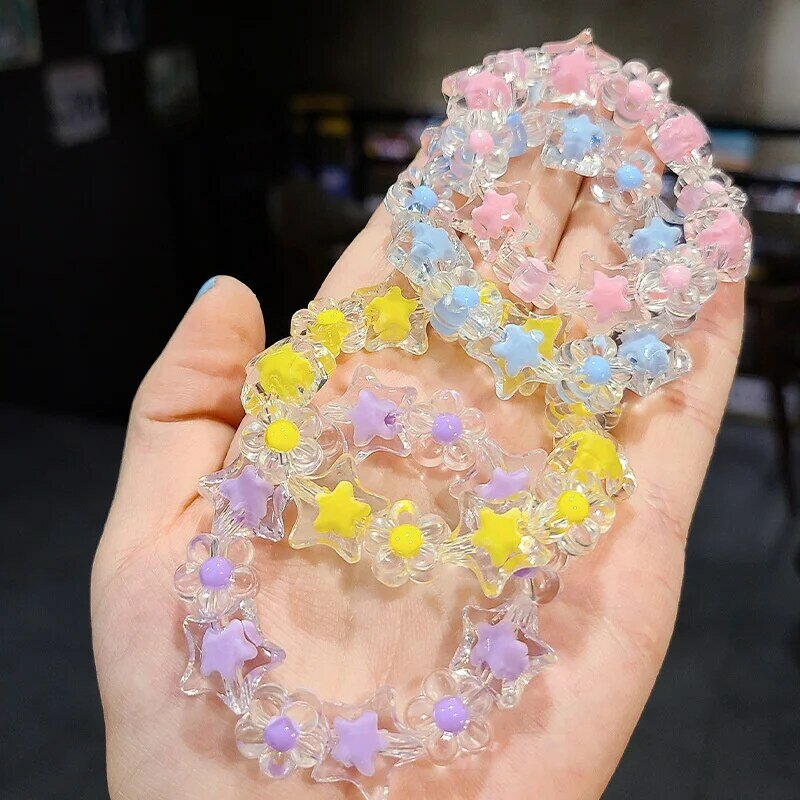 Braccialetti con perline di cristallo con ciondoli per ragazze stella fiore trasparente braccialetti colorati accessori gioielli tendenza 2022