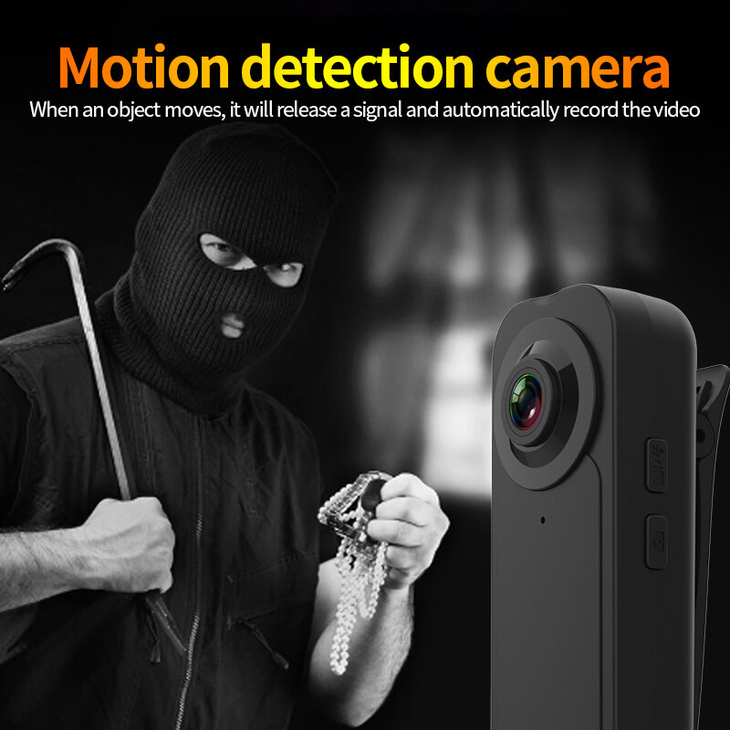 Kamera HD 1080P Min Perekam Video Baru Dapat Dipakai dengan Deteksi Gerakan Penglihatan Malam Kamera Keamanan Kecil untuk Camcorder Luar Rumah