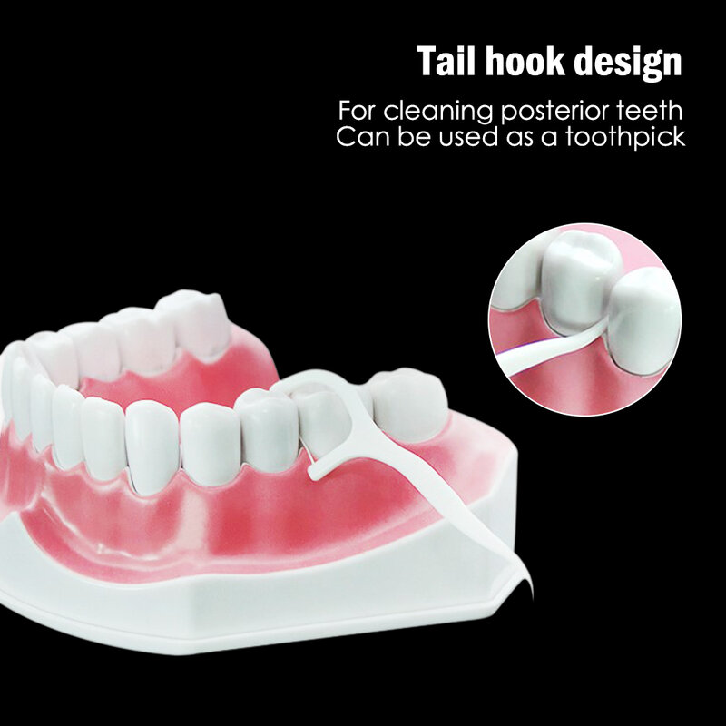 50 sztuk/zestaw Dental Flosser Flosser wybiera zęby wykałaczki Stick Tooth Clean pielęgnacja jamy ustnej 7.5cm przyjazne dla środowiska zęby Gap urządzenia do oczyszczania