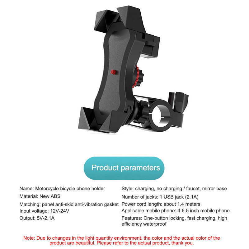 Motorcycle Phone Holder  Bicycle Grip Clamp Mount Motorcycle Stand Adjustable Handlebar Cradle 360 Rotating  For Most Phone