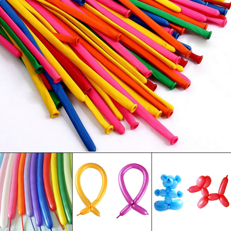 Balão mágico colorido de látex, 100 pçs, colorido, longa tecelagem, estilo dobrável, balões diversos, brinquedos para crianças, decoração de casamento k