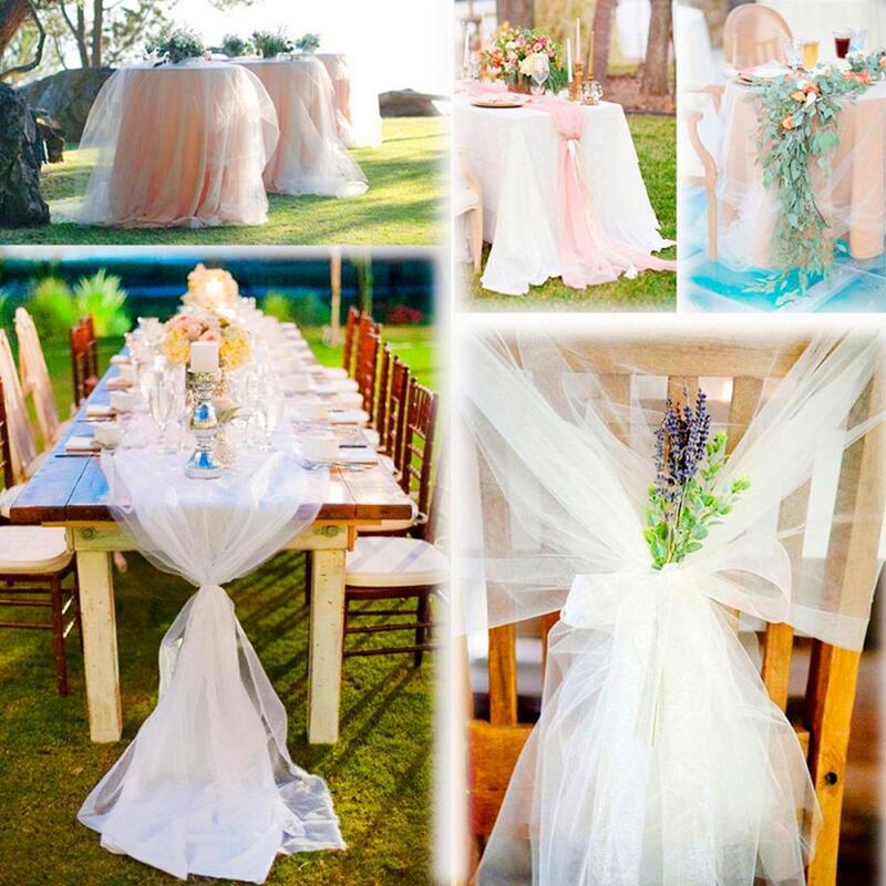 Huiran saia de mesa tutu de tule, utensílios para decoração de casamento, para festa de casamento, tecido têxtil