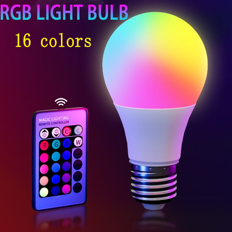5w 15w 컬러 램프 밝기 조절 전구 스마트 조명 전구 LED 지능형 제어 다채로운 RGB 홈 파티 휴일 전구, 룸 장식 조명