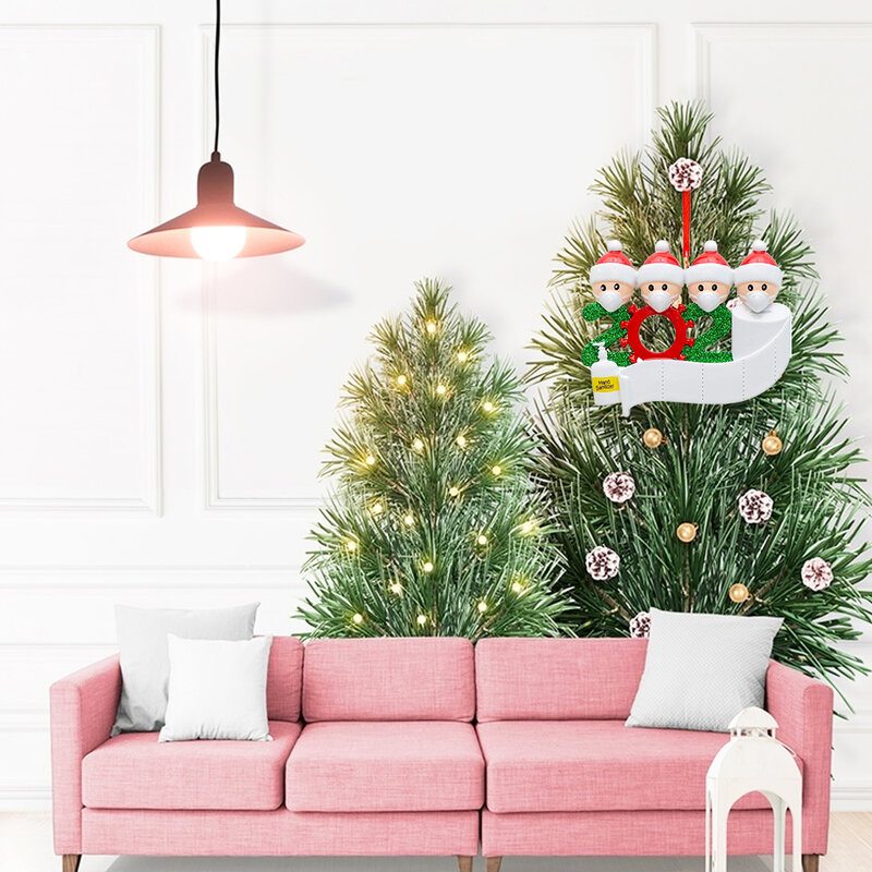 Regalo decorativo de Navidad, adorno colgante con nombre personalizado, para fiesta Social, Navidad, Papá Noel, Masker, 2020