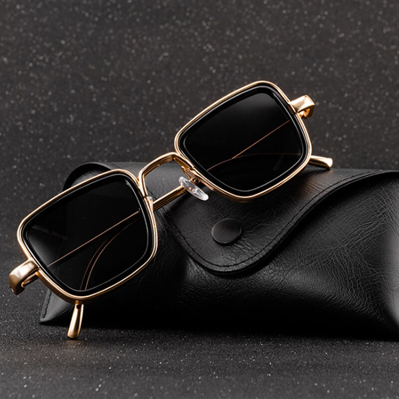 Fashion Steampunk Sunglasses Brand Design Men Women Vintage Square Metal Punk Sun glasses UV400 Shades Eyewear