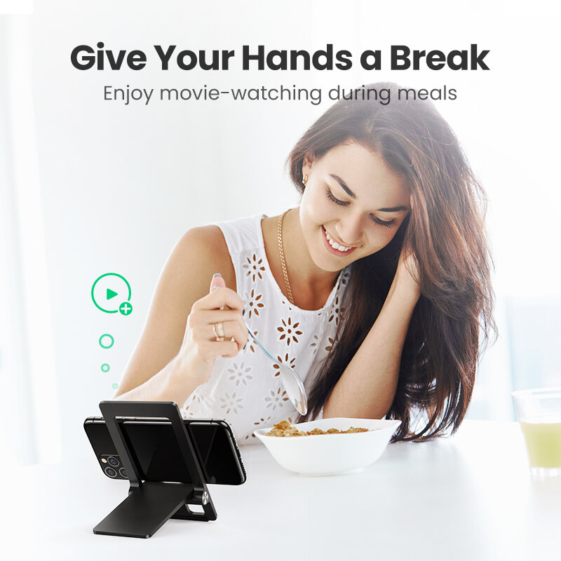UGREEN Desk Phone Holder Stand Foldable Mobile Phone Stand for iPhone 13 12 Xiaomi Portable Cell Phone Stand for Samsung Huawei