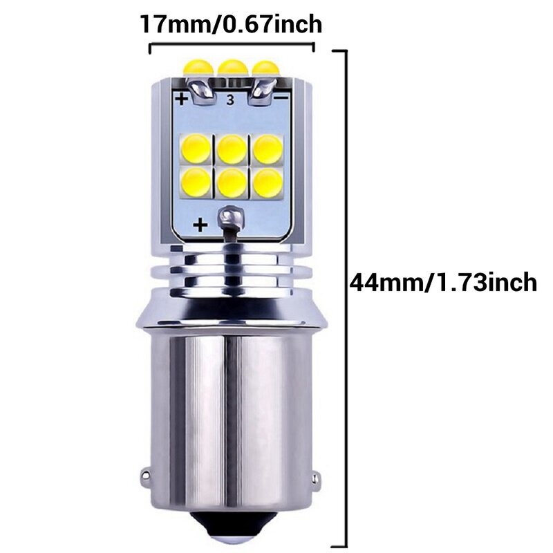 Ampoule LED 1156 BA15S P21W 7506 R5W R10W 1800Lm, clignotant automatique, feu de stop arrière, feux de jour, 1 pièce