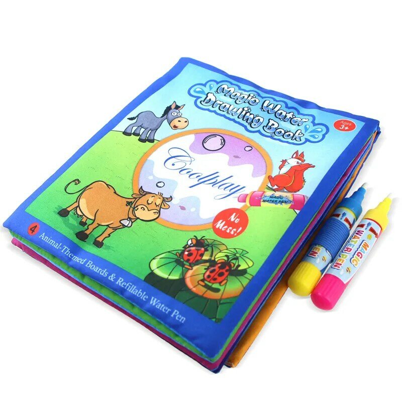 Cartoon Partern Magic Water Book Doodle With Magic Pen Creativity Developing Learning Educational Toys For Children Kids Gift