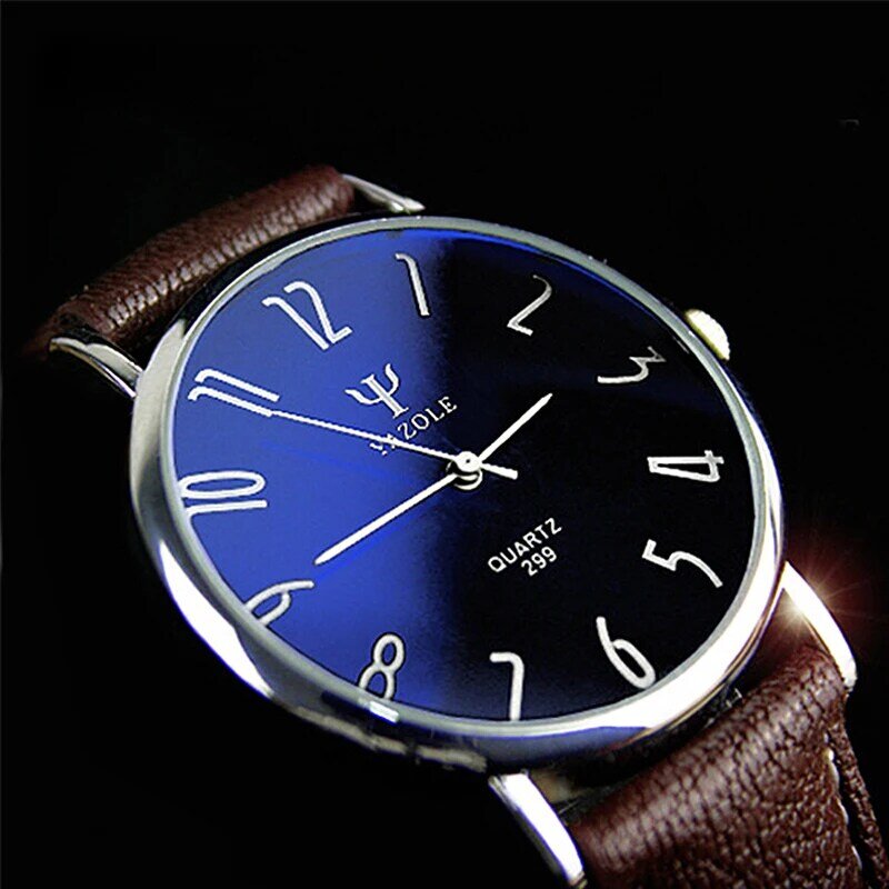 Designer YAZOLE coppia orologi per gli amanti orologio al quarzo uomo moda donna orologi da polso donna in pelle Pu Blue Ray relogio reloj