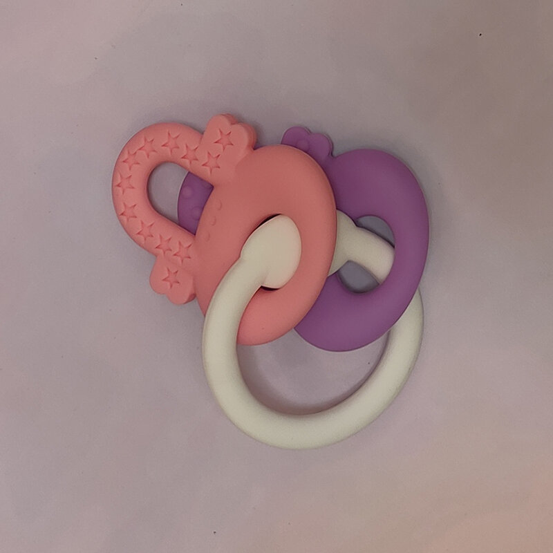 Baby Teethering Glue Silicone Adjustable Wristband Bead Bracelet Teething Ring Wristband Training Chew Molar Stick Chew Toy