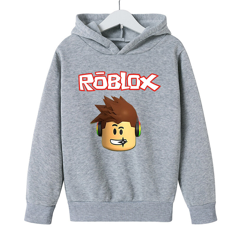 Crianças meninos anime camisola roblox hoodie roupas de bebê jogging camisola 4-14 outono inverno